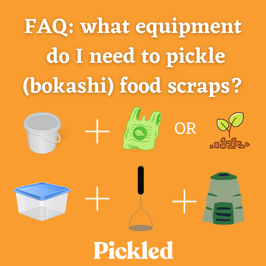 Six equipment items to pickle (bokashi) and compost food scraps